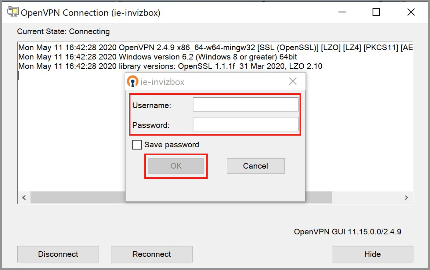cached credentials windows 7 vpn setup